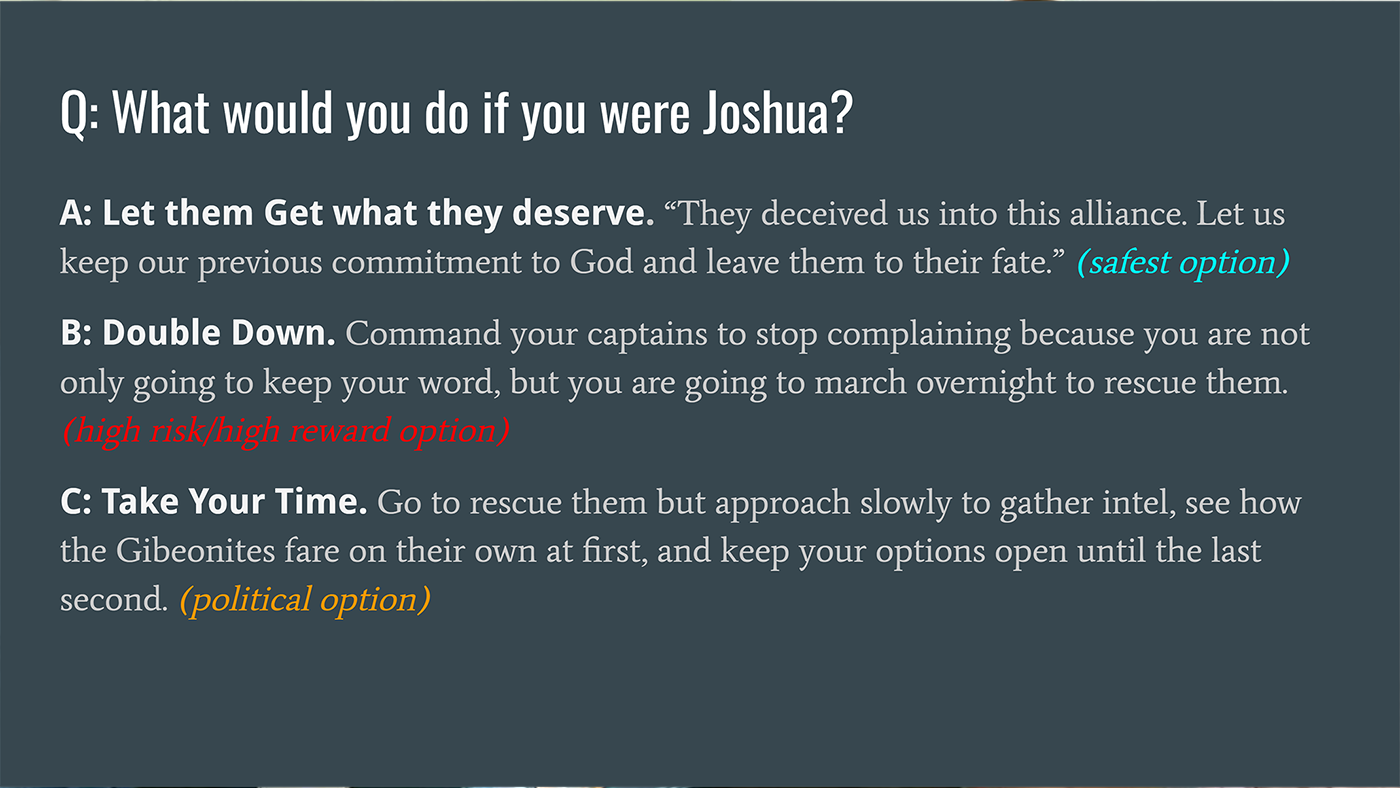 Joshua crisis scenario